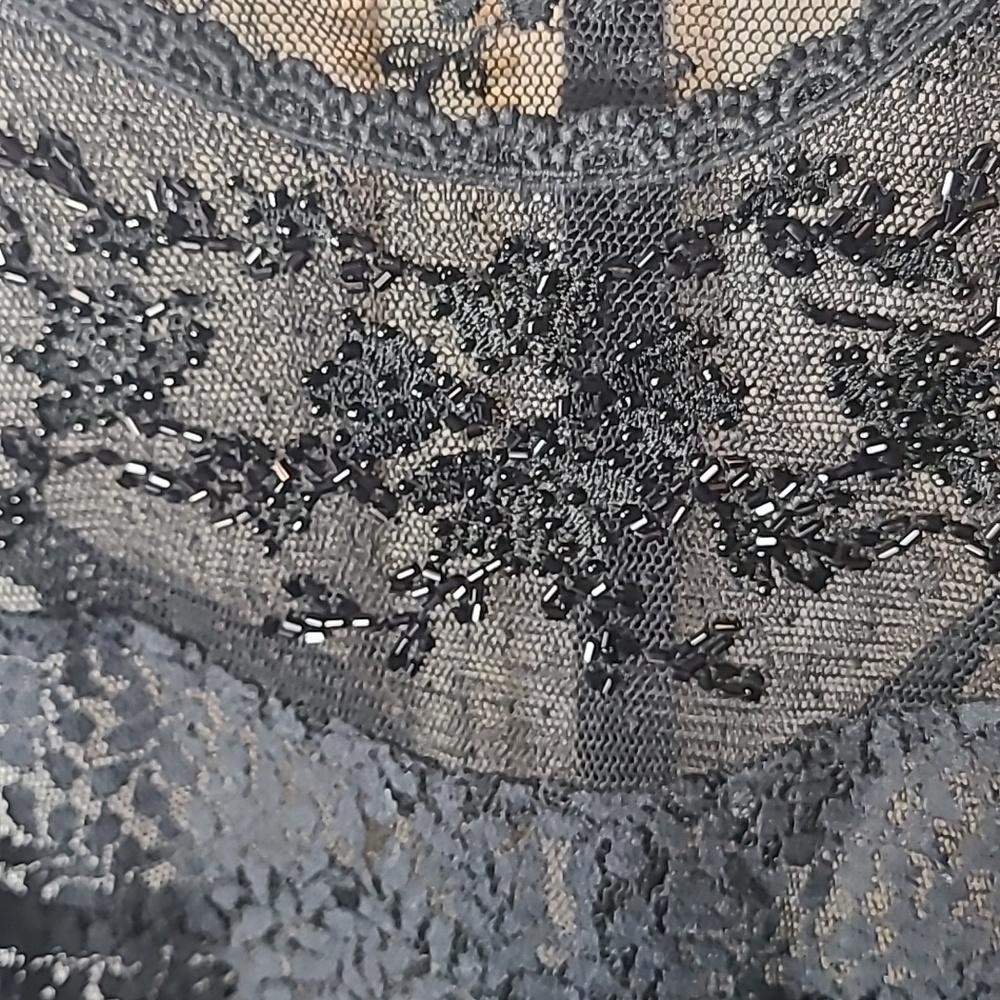 Free People Floral Mesh Lace Dress black Size Large - Picture 4 of 5